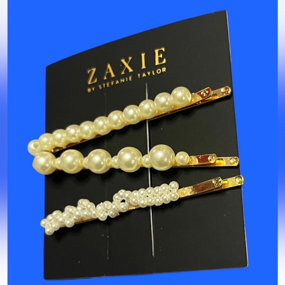 ZAXIE by Stefanie Taylor Pearl Hair Clips New With Tags MSRP $38 - Picture 10 of 12